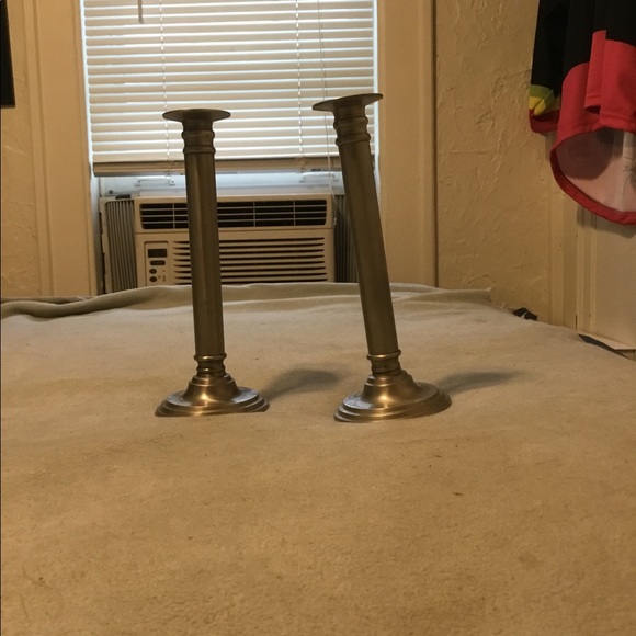 Pair of silver candle stick holders - Picture 1 of 3